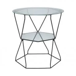 WINNER โต๊ะกลางท็อปกระจก BENA 60cm. สี BK/CG