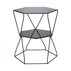WINNER โต๊ะกลางท็อปกระจก BENA  55cm. สี BK/BK