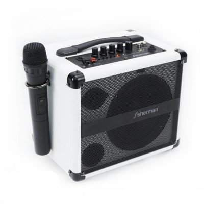 SHERMAN แอมป์พร้อมลำโพงขนาด 8" 60W MIC, USB, SD CARD รุ่น APS-107