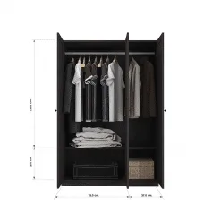 Alternative view of WINNER ตู้เสื้อผ้า 3 บาน รุ่นโว้ค สีดาร์ค อีโบนี่