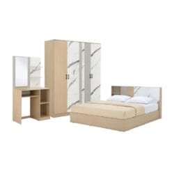 SET WINNER ชุดห้องนอน MAGNOLIA 6ฟุต สีธรรมชาติ/หินอ่อน