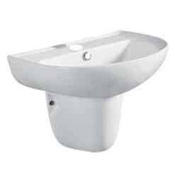 HAFELE อ่างล้างหน้าแบบแขวน พร้อมขาครึ่ง รุ่น TYNE 495.60.971 สีขาว
