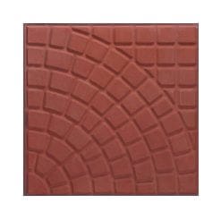 แผ่นทางเท้าลายพัดโบก สีแดง