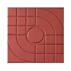 แผ่นทางเท้าลายเส้นสาน สีแดง