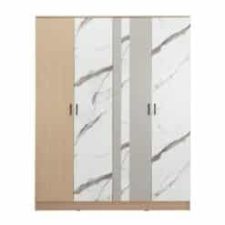 WINNER ตู้เสื้อผ้า 4 บาน รุ่น แมกโนเลีย สีธรรมชาติ หินอ่อน