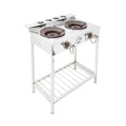 Alternative view of DYNA เตาแก๊สหน้าสเตนเลส 2หัวแบบตั้งพื้นขาพับได้ หัวฟู่ KB-5 รุ่น DH-2017-KB