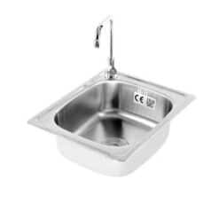 Alternative view of TECNOGAS อ่างซิงค์1หลุม TNS 10500 SS+ก๊อก+สะดือ+ท่อน้ำทิ้ง