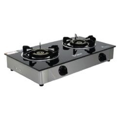 Alternative view of DYNA เตาแก๊สหน้ากระจก 2หัวแบบตั้งโต๊ะ หัวทองเหลือง รุ่น DF-7238-F