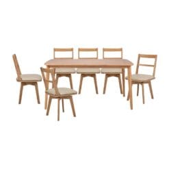 Alternative view of WINNER ชุดโต๊ะอาหาร 6 ที่นั่ง (เก้าอี้หมุนได้) รุ่นดานัส - สีธรรมชาติ