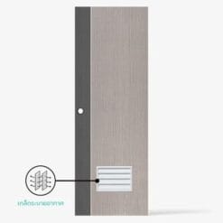 Alternative view of Eco-door ประตูUPVC ภายในเซาะร่องเส้นขาวเกล็ดล่าง รุ่น PB2 ก.70xส.200cm./เจาะ