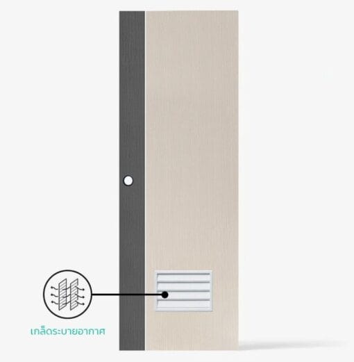 Eco-door ประตูUPVC ภายในเซาะร่องเส้นขาวเกล็ดล่าง รุ่น PD2 ก.70xส.200cm. /เจาะ - Image 2