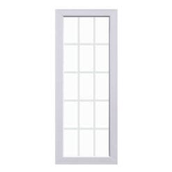 Eco-door ประตูUPVC กระจกนิรภัยใสลายฝ้า รุ่น15 Light ก.80xส.200cm. /เจาะ