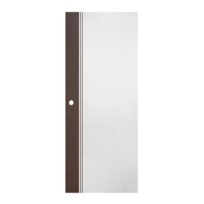 Eco-door ประตู UPVC ภายนอก (เจาะ) รุ่น ED2 สี ขาว-โอ๊ค ก.80xส.200cm.