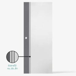 Eco-door ประตู UPVC ภายนอก (เจาะ) รุ่น ED1 สี ขาว-เทา ก.80xส.200cm.