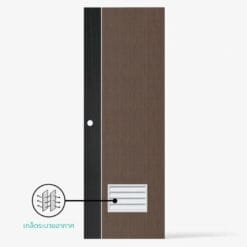 Eco-door ประตูUPVC ภายในเซาะร่องเส้นขาวเกล็ดล่าง รุ่น PC2 ก.70xส.200cm. /เจาะ