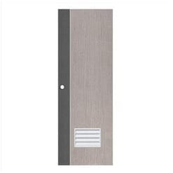 Eco-door ประตูUPVC ภายในเซาะร่องเส้นขาวเกล็ดล่าง รุ่น PB2 ก.70xส.200cm./เจาะ